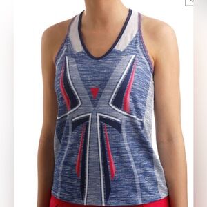 Lucky In Love Shape It Up Tank Top Small Tennis Pickle Ball